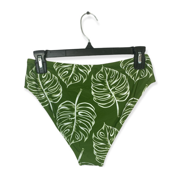 Cupshe Tropical Floral Swimsuit Bottoms NWT Women's Sz S Green Vacation Bikini - Picture 2 of 5